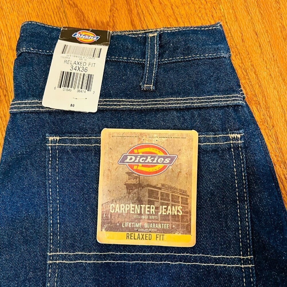 Lot of 2 DICKIES Brand New Carpenter Jeans Relaxed Fit 34 Waist - Picture 2 of 10